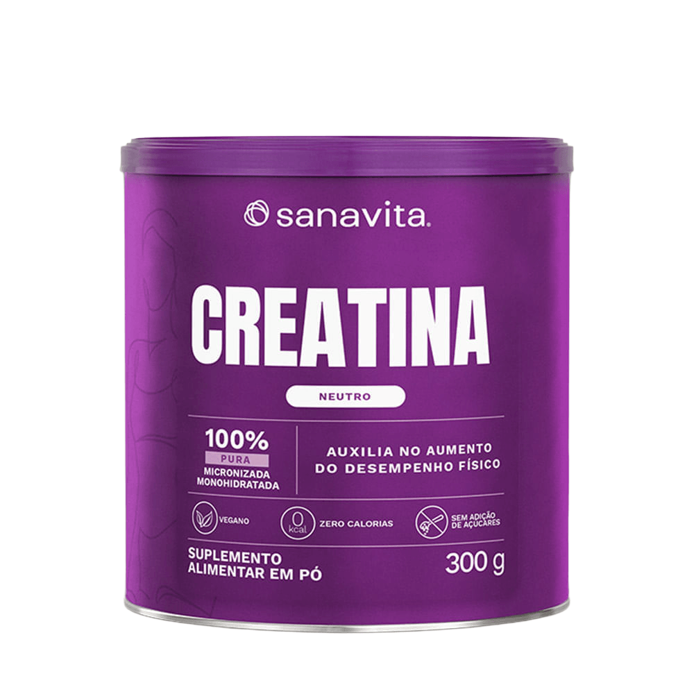 Creatina Monohidratada Sanavita 100% Pura Sabor Neutro 300g