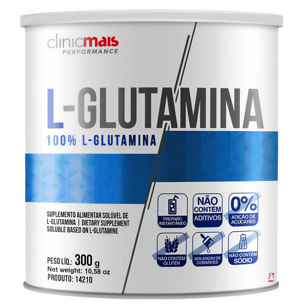 L-glutamina Clinicmais Sem Sabor 300g