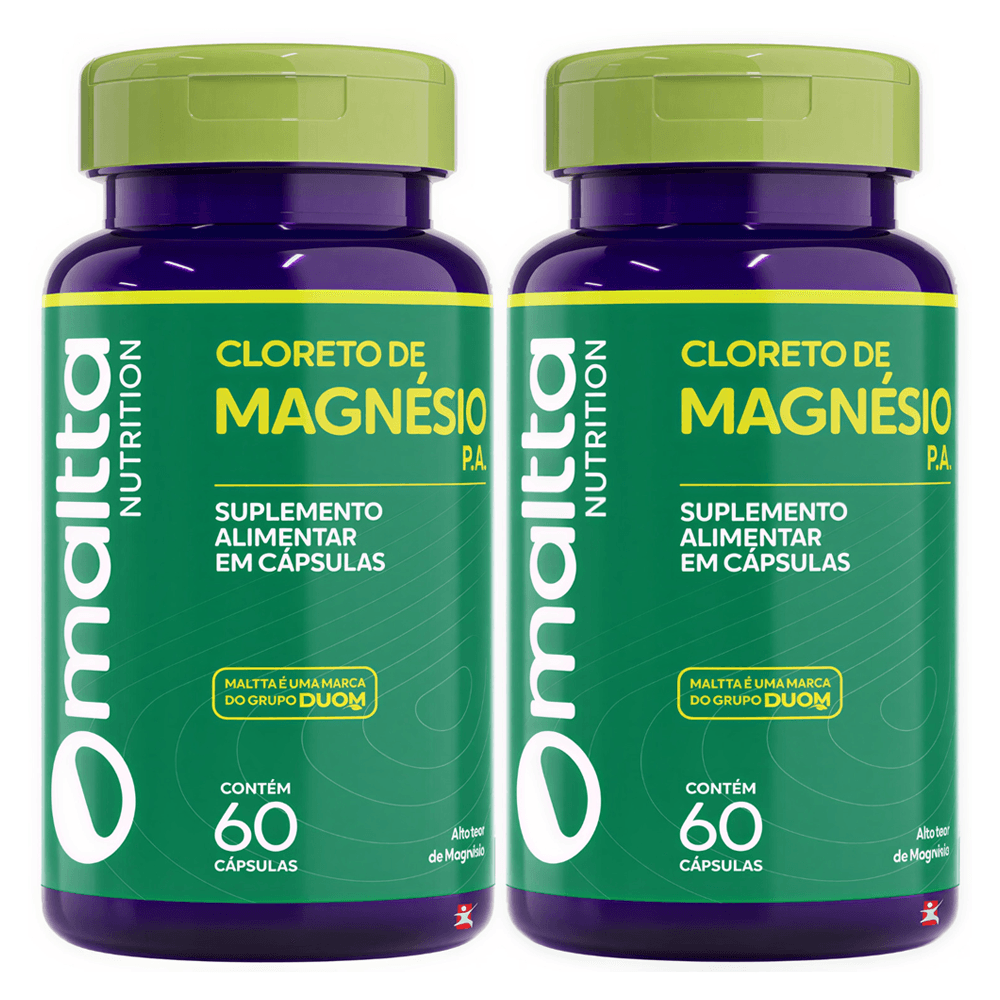 Kit 2 Cloreto De Magnésio P.a. Maltta Nutrition 60 Cápsulas