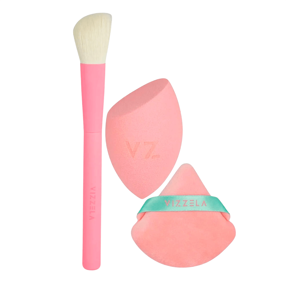 Kit Pincel + Esponjas De Maquiagem Essentials Vizzela