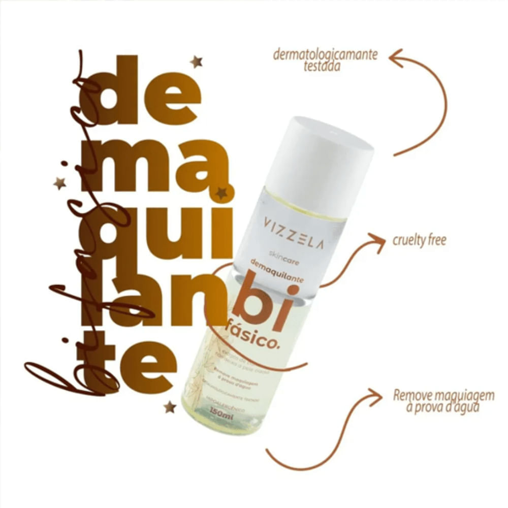 Demaquilante Bifásico Vizzela 150ml