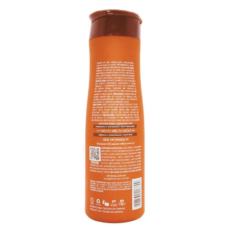 Shampoo Sem Sulfato Cachos Naturais Arvensis 300ml