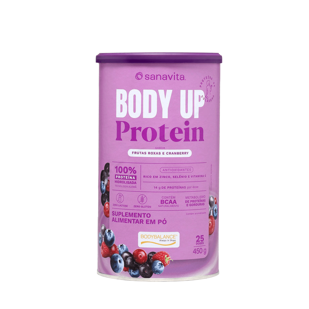 Body UP Protein Sanavita Frutas Roxas e Cranberry 25 Doses 450g