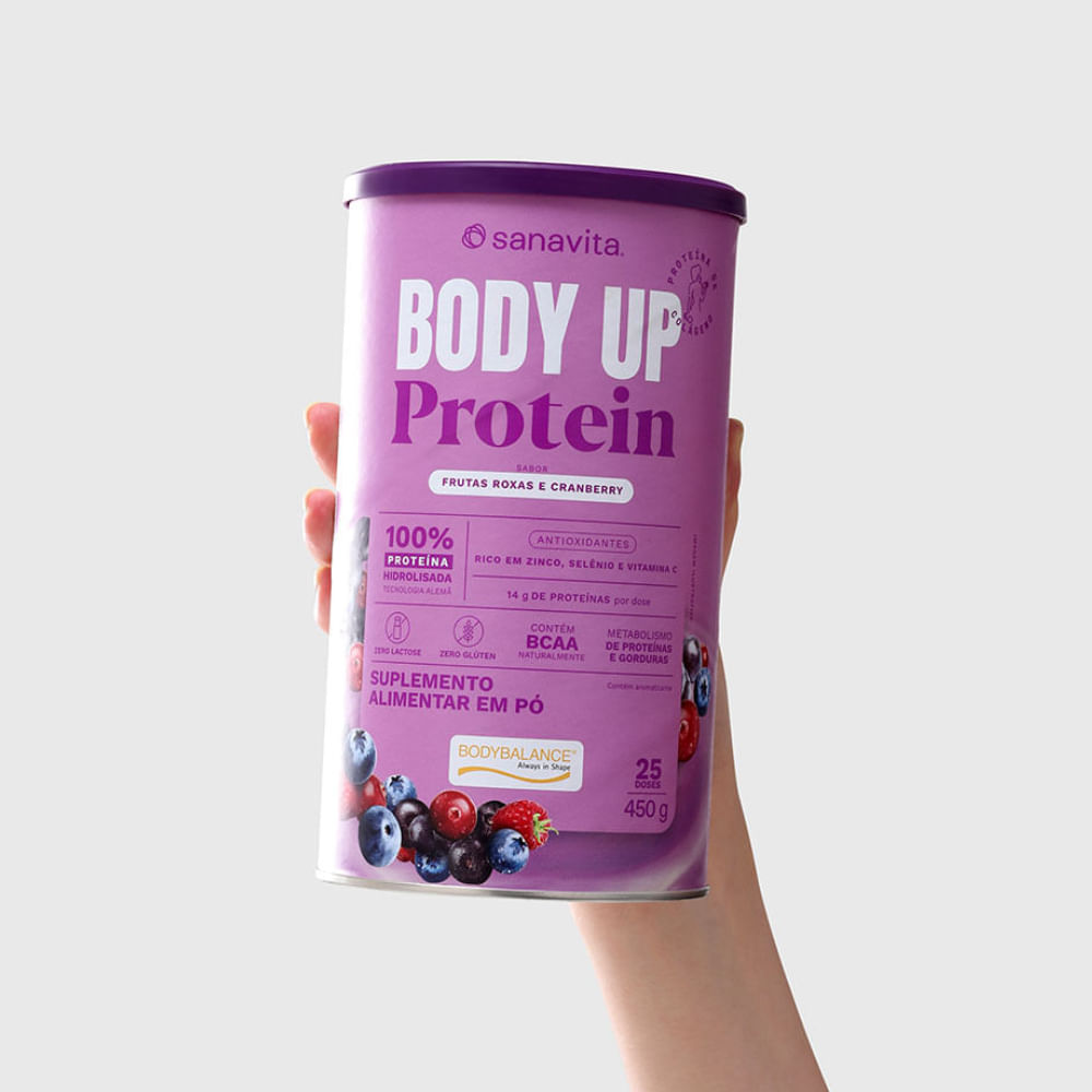 Body UP Protein Sanavita Frutas Roxas e Cranberry 25 Doses 450g