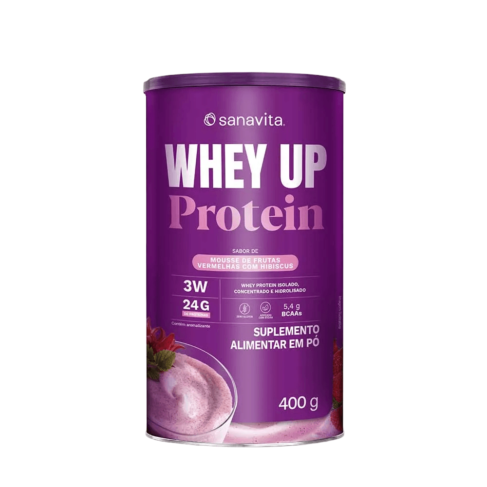 Whey Up Protein Sanavita Mousse De Frutas Vermelhas Com Hibiscus 400g