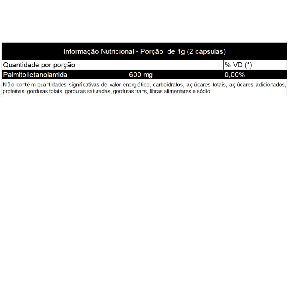 PEA 600 Palmitoiletanolamida 60 cápsulas 500mg Purafor