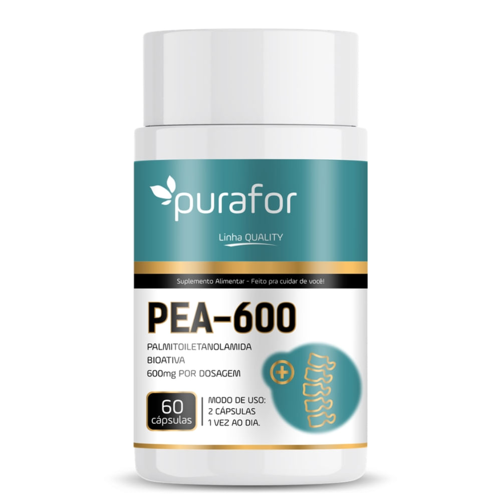 PEA 600 Palmitoiletanolamida 60 cápsulas 500mg Purafor