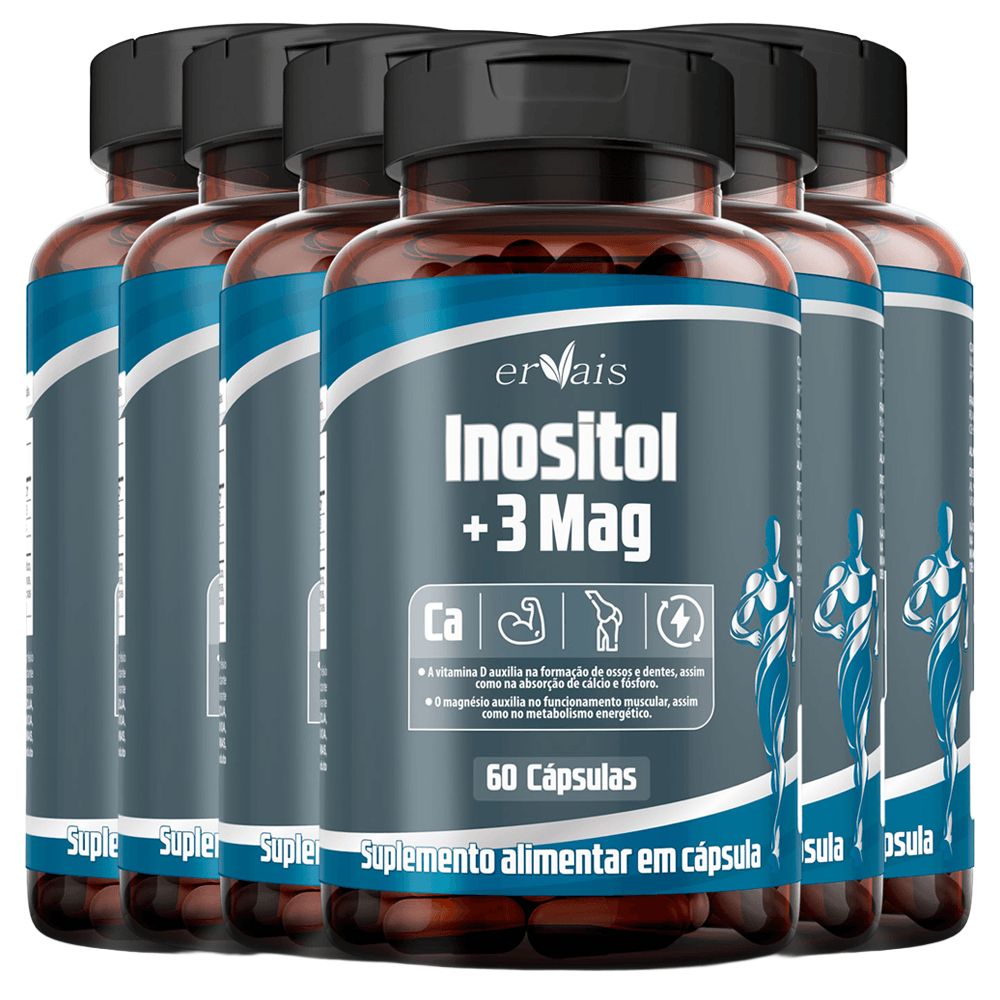 Kit 6 Inositol + 3 Mag Ervais 60 Cápsulas