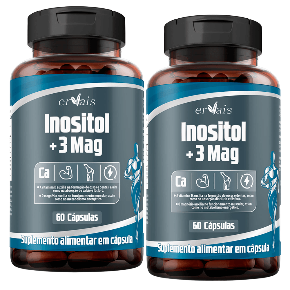 Kit 2 Mio Inositol + 3 Mag Ervais 60 Cápsulas