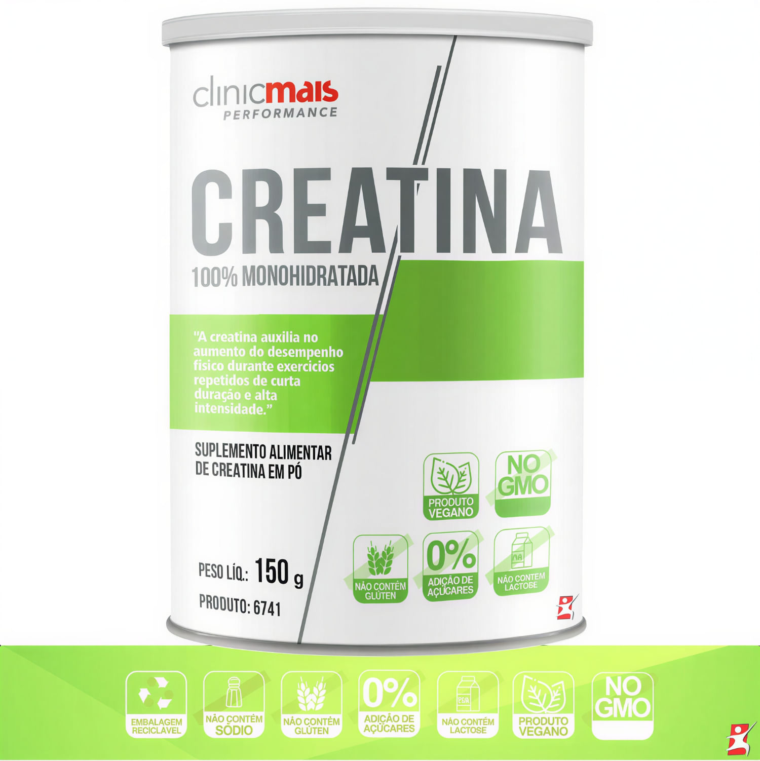 Creatina Pura Sabor Neutro ClinicMais 150g
