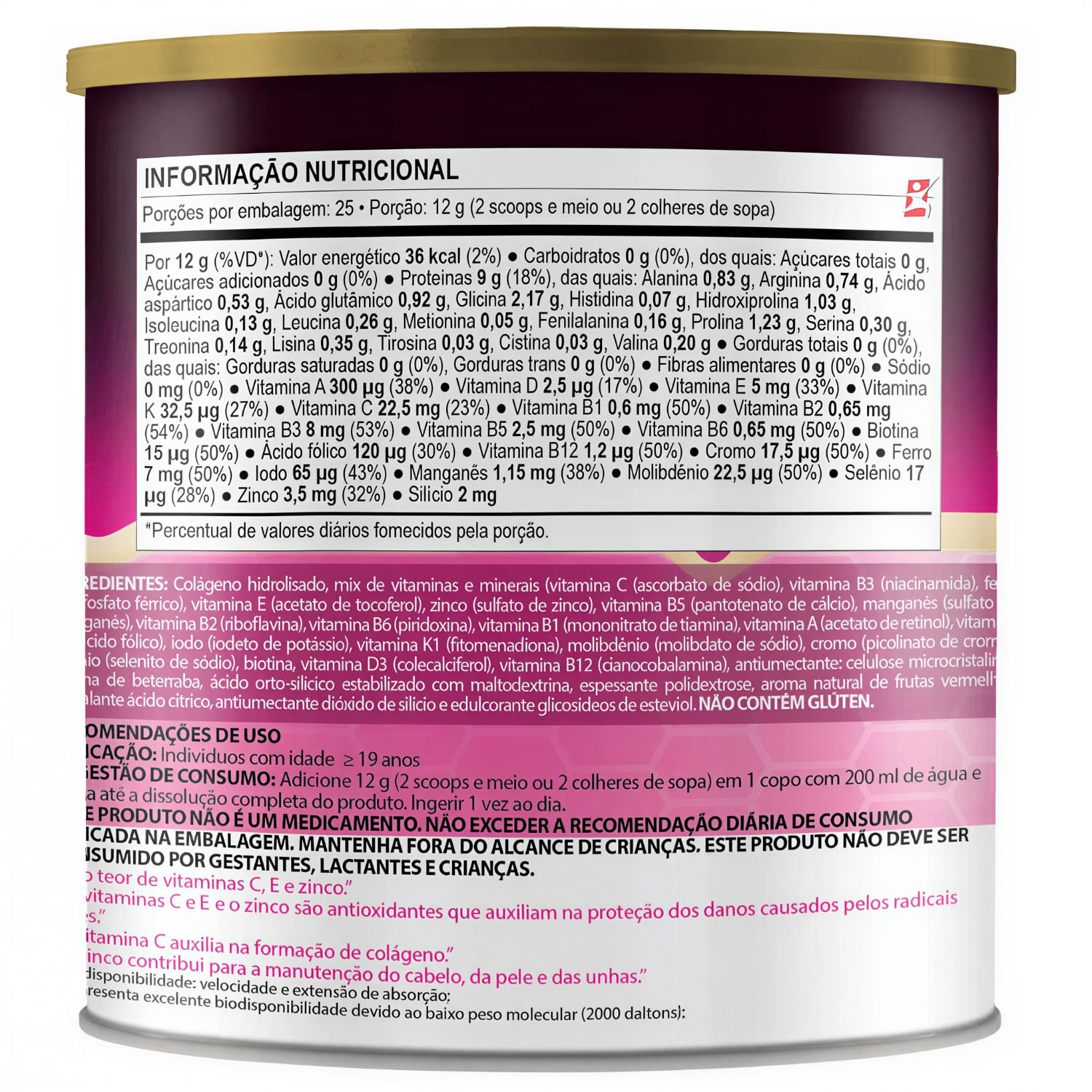 Colágeno Premium Peptgenderma Clinicmais Frutas Vermelhas 300g