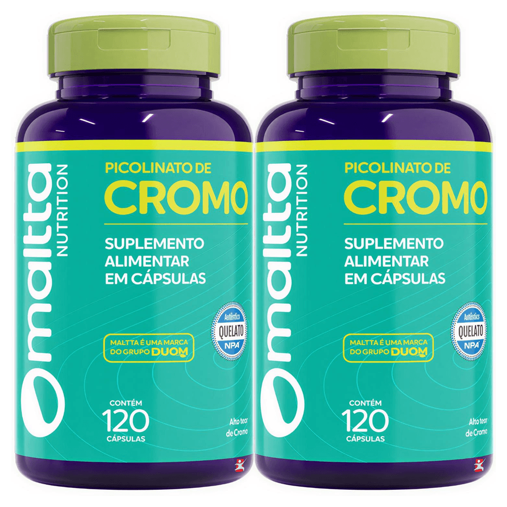 Kit 2 Picolinato De Cromo Maltta Nutrition 120 Cápsulas