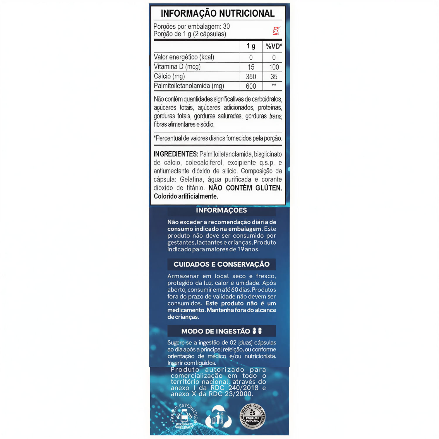 PEA 600 Bio Active Analgésico Grancaps 500mg 60 cápsulas