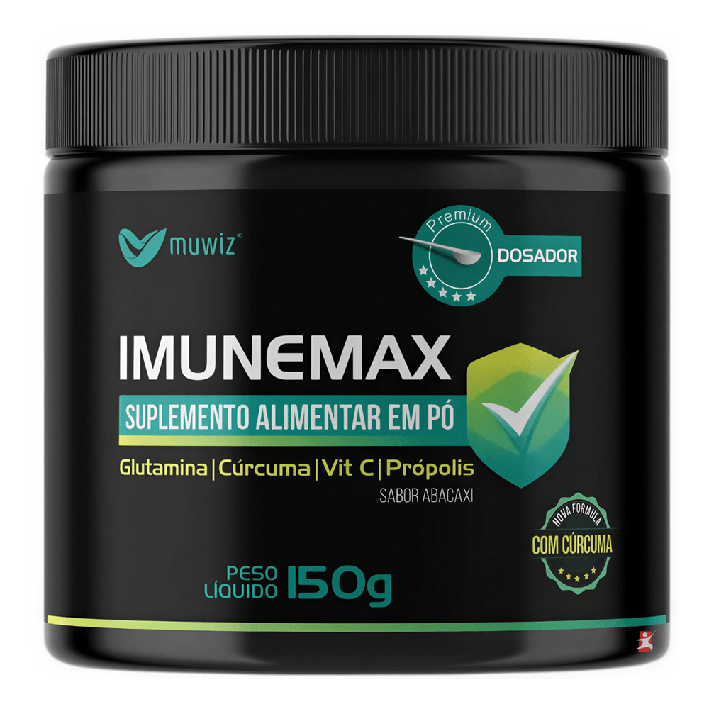 Imunemax Cúrcuma + Glutamina + Própolis + Vit C Muwiz Sabor Abacaxi 150g