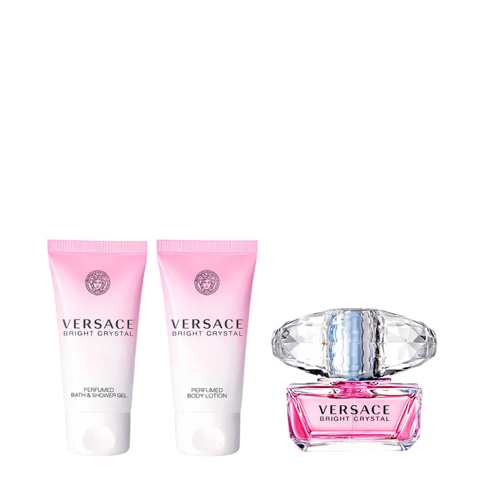 Kit Bright Crystal Versace Perfume Feminino Eau De Toilette 50ml + Shower Gel 50ml + Body Lotion 50ml