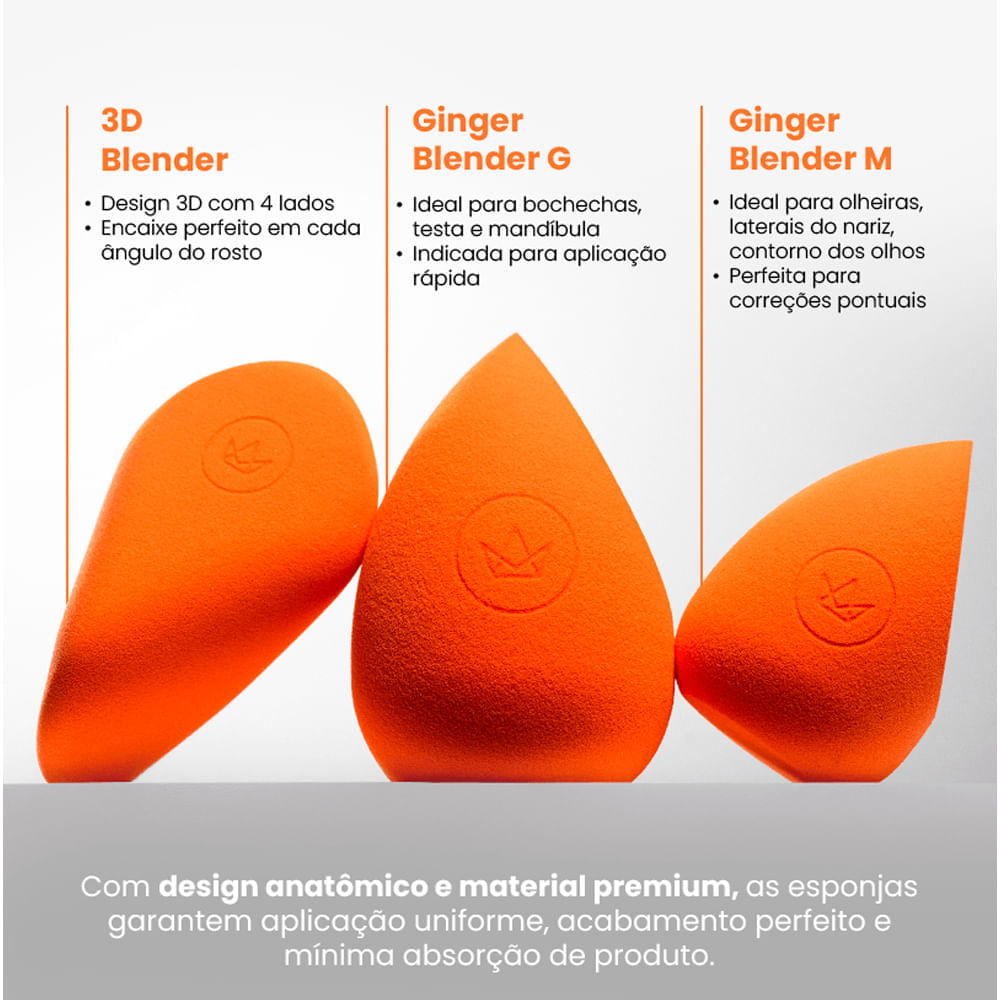 Esponja de Maquiagem Ginger Blender Mari Maria Laranja