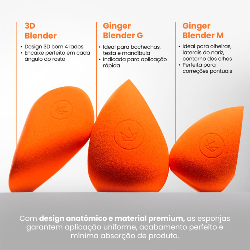 Esponja de Maquiagem Ginger Blender Mari Maria XL Laranja