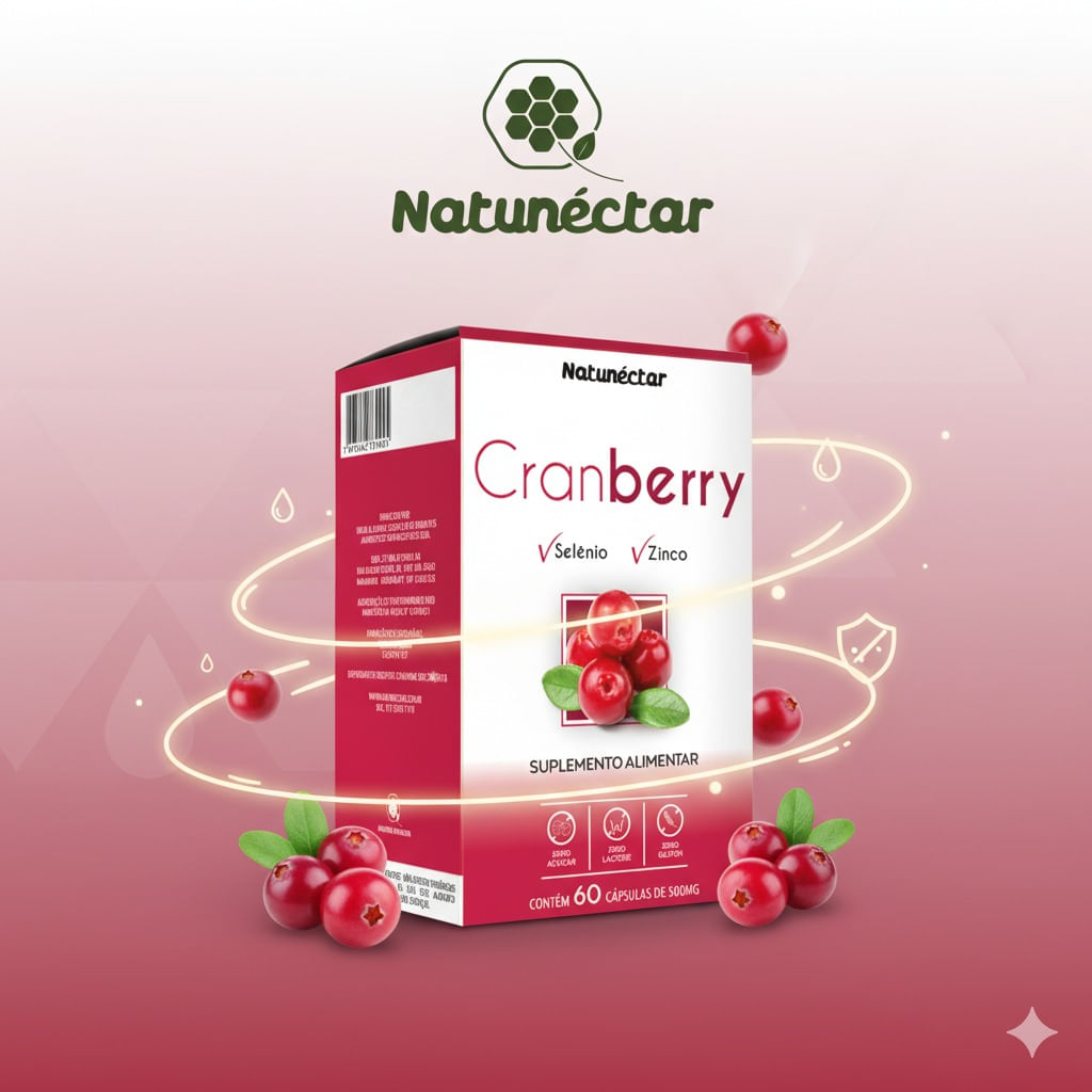 Kit 2 Cranberry Selênio + Zinco 500mg 60 Cápsulas