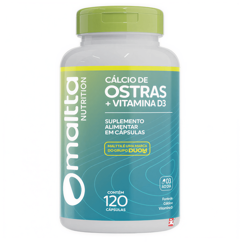 Cálcio De Ostras + Vitamina D3 Maltta Nutrition 120 Cápsulas