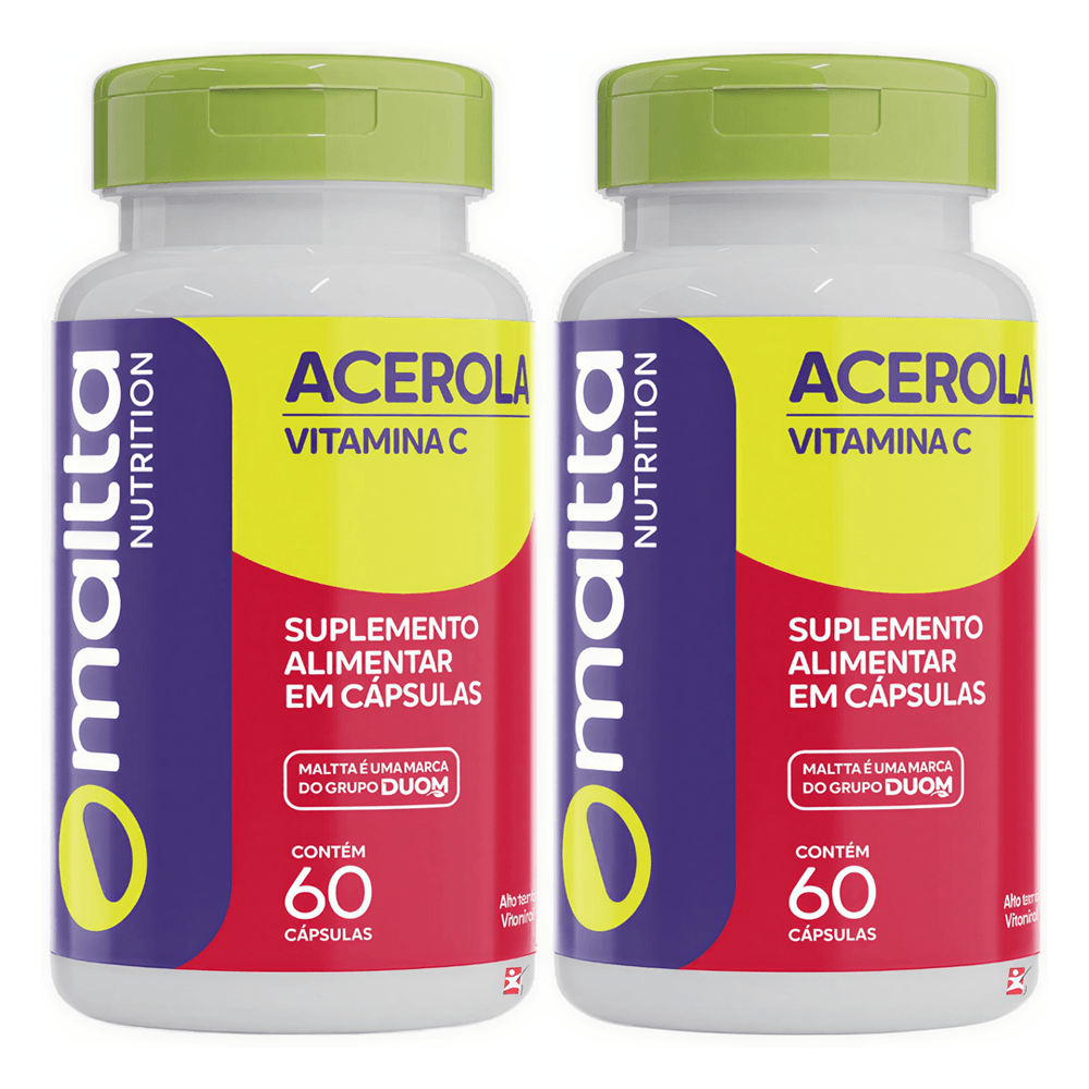Kit 2 Vitamina C A Base De Acerola Maltta Nutrition 60 Cápsulas