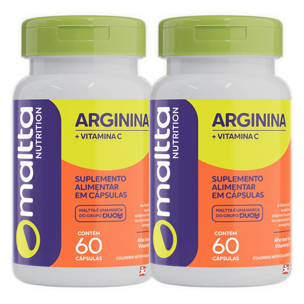 Kit 2 Arginina + Vitamina C Maltta Nutrition 60 Cápsulas