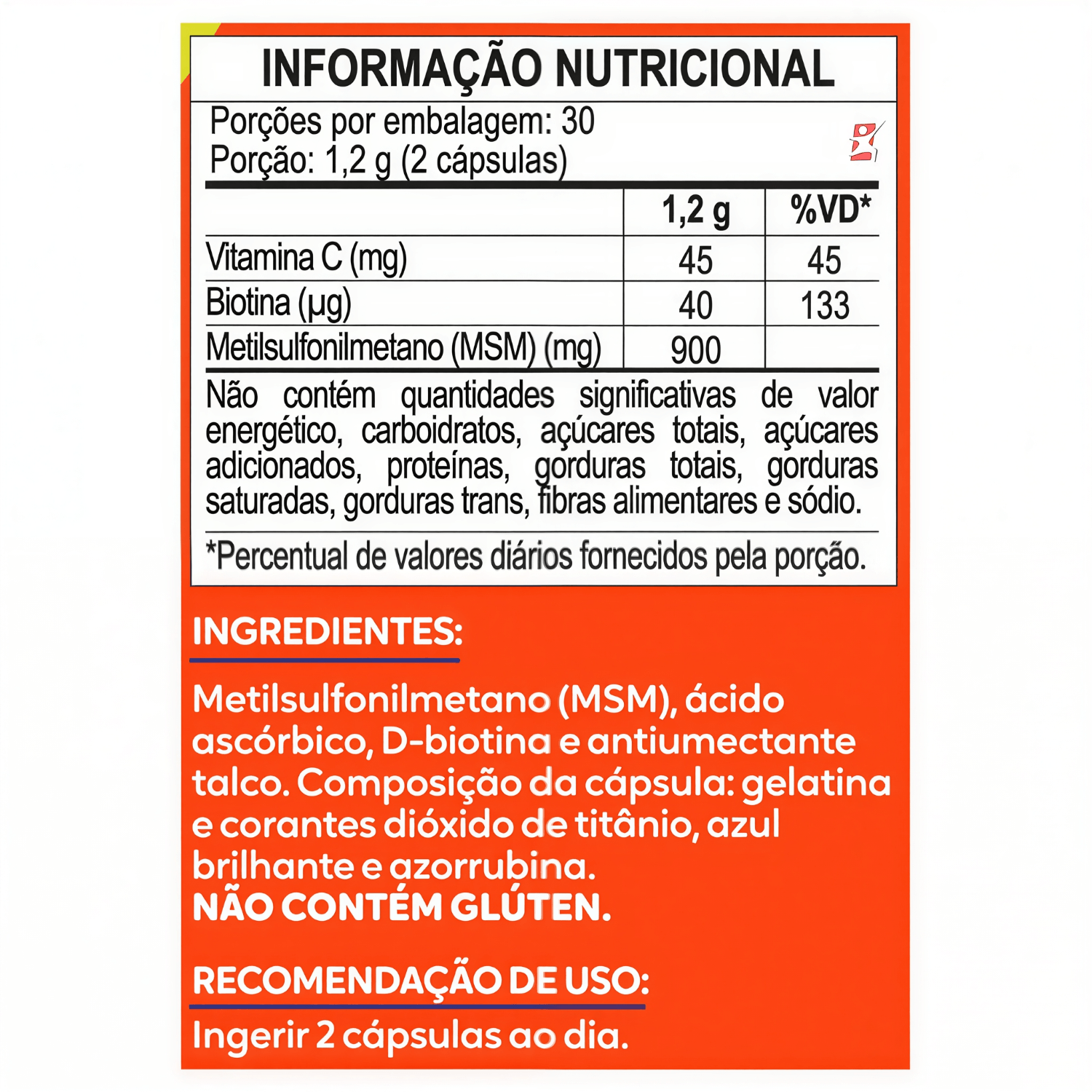 Kit 4 MSM + Vitamina C + Biotina Maltta Nutrition 60 Cápsulas