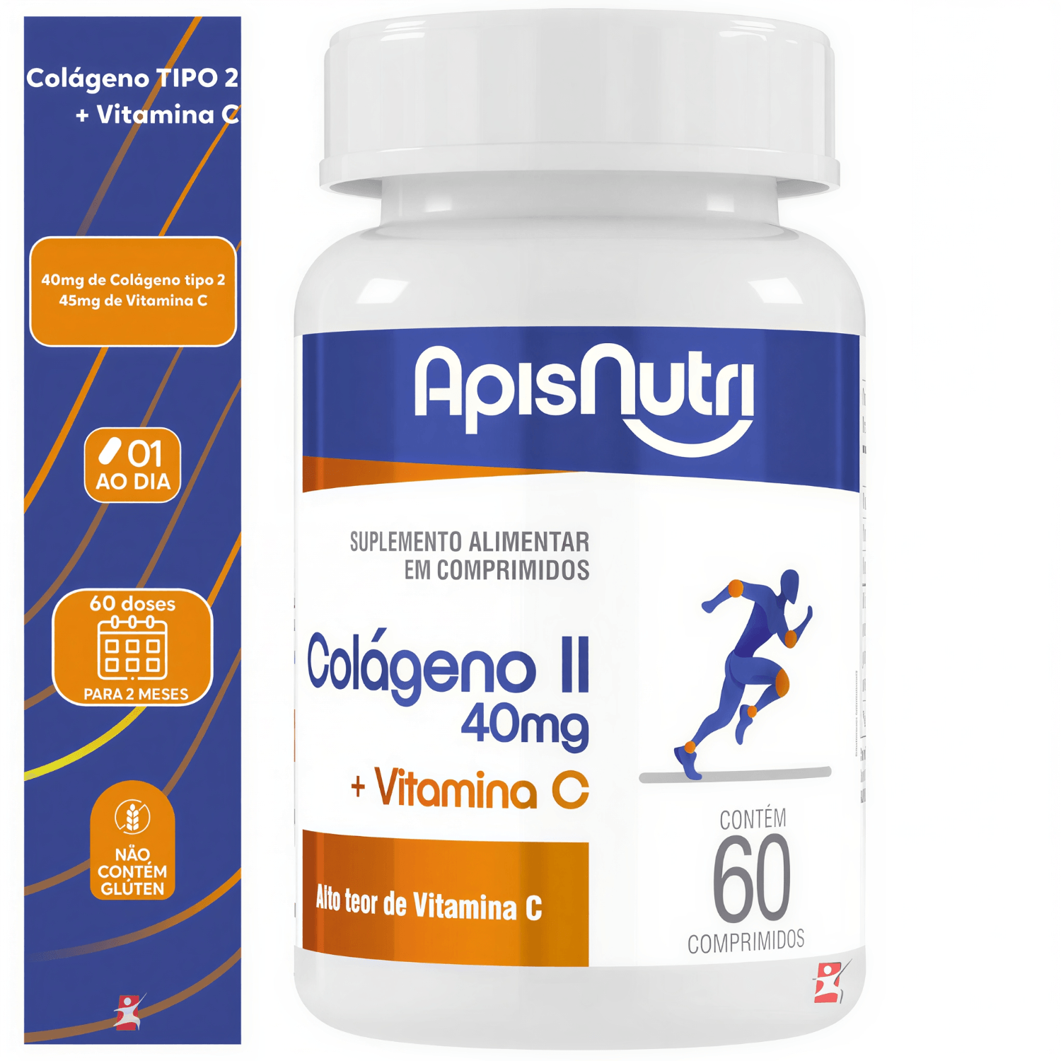 Colágeno Tipo 2 + Vitamina C Apisnutri 60 Comprimidos