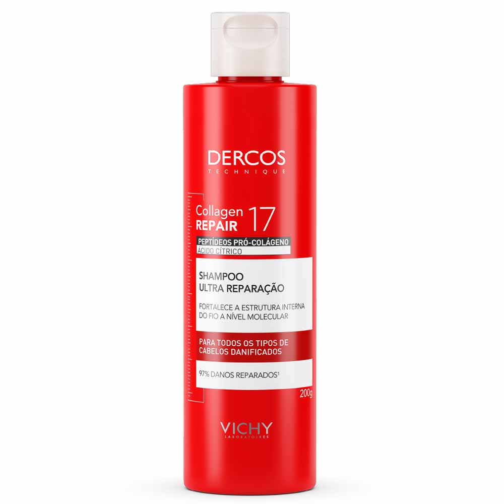 Shampoo Ultra Reparação Dercos Collagen Repair 17 Vichy 200ml