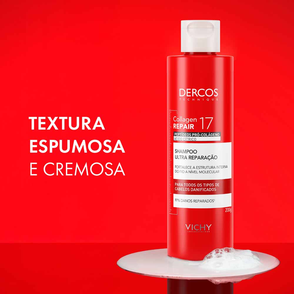 Shampoo Ultra Reparação Dercos Collagen Repair 17 Vichy 200ml