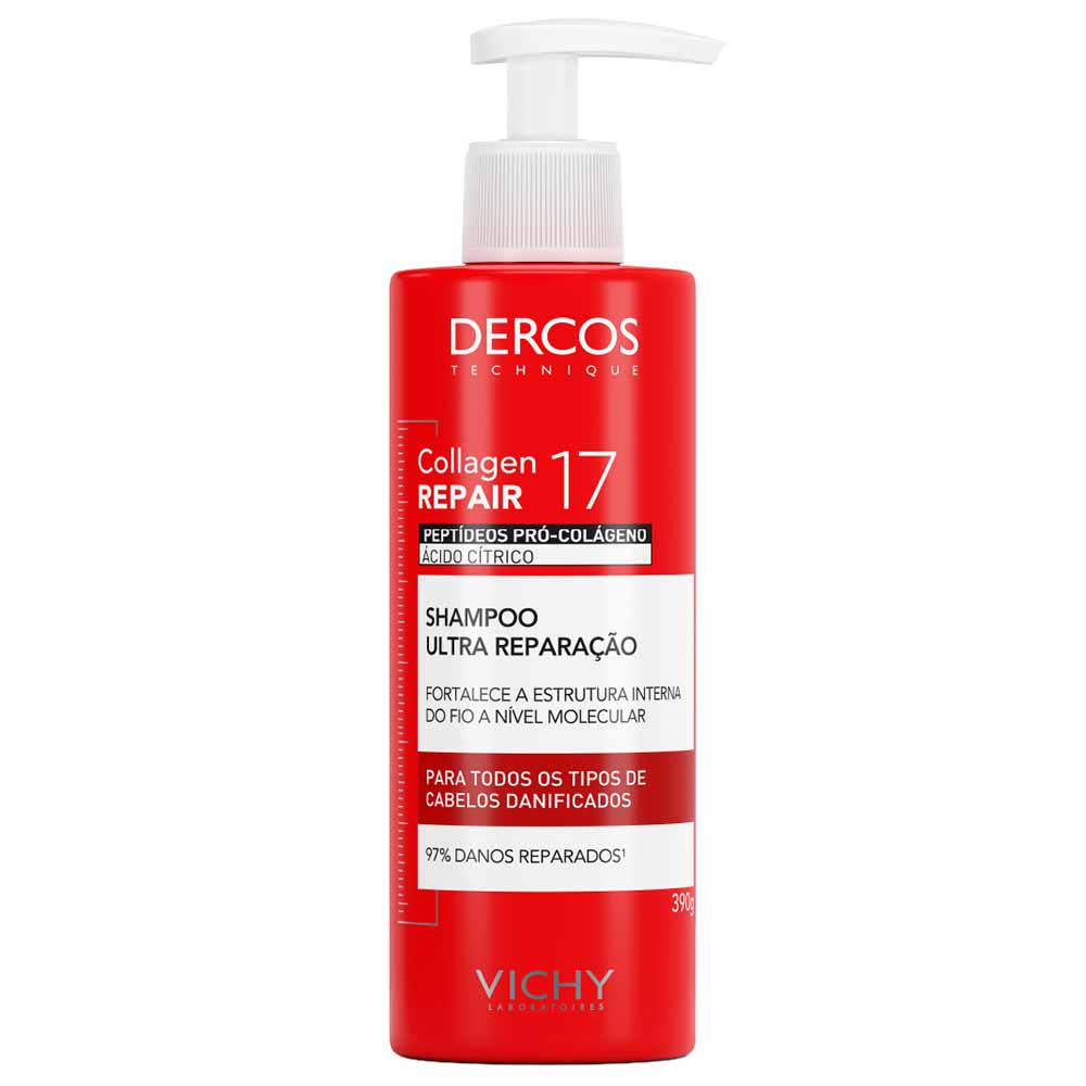 Shampoo Ultra Reparação Dercos Collagen Repair 17 Vichy 390ml