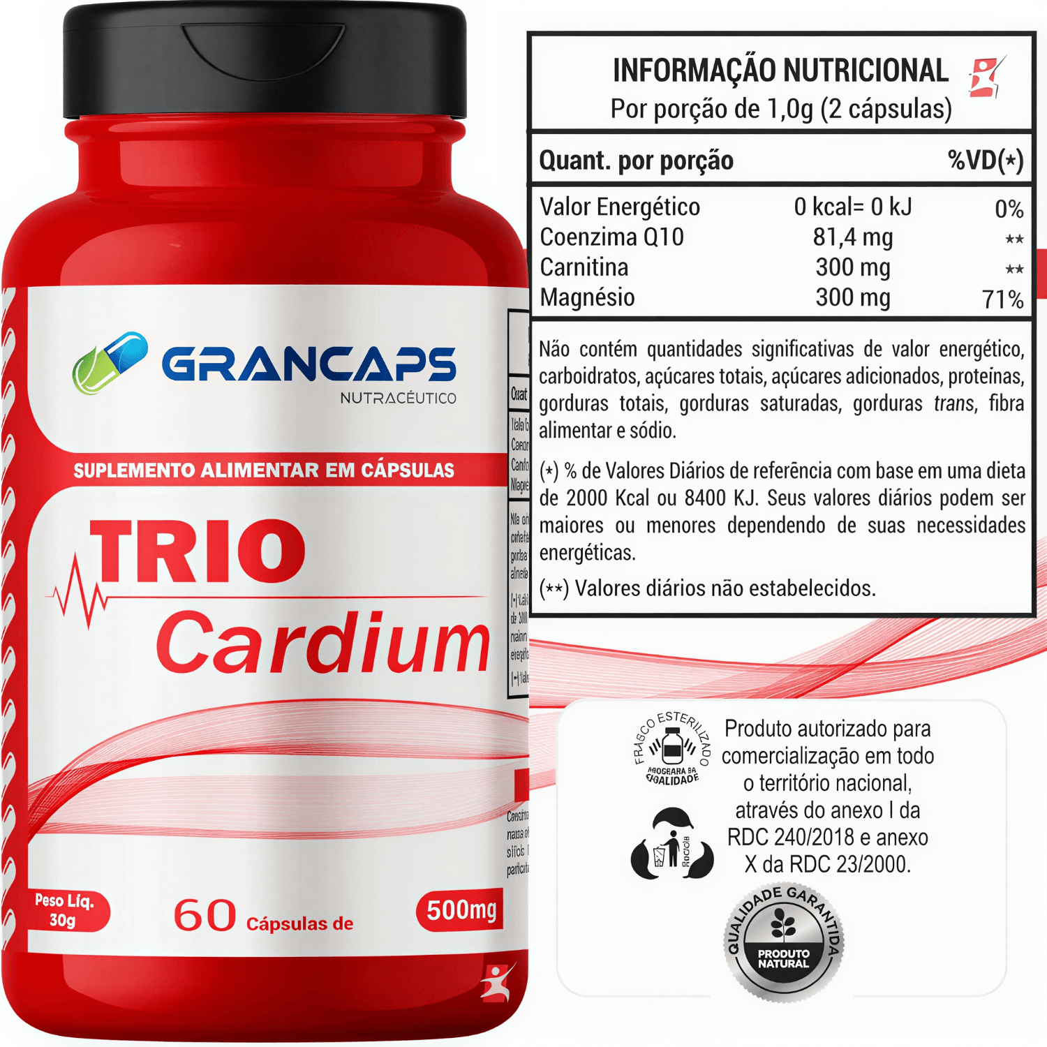 Trio Cardium Grancaps 60 Cápsulas