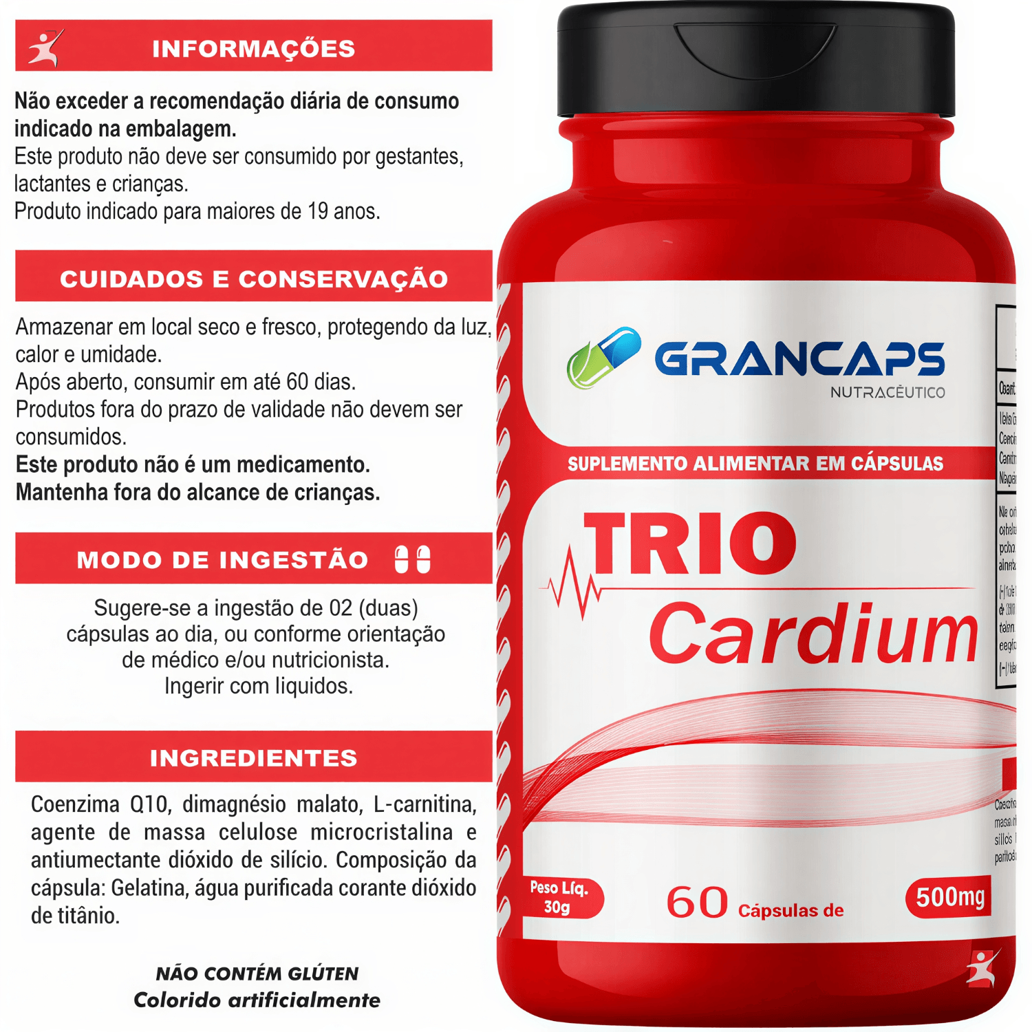 Trio Cardium Grancaps 60 Cápsulas