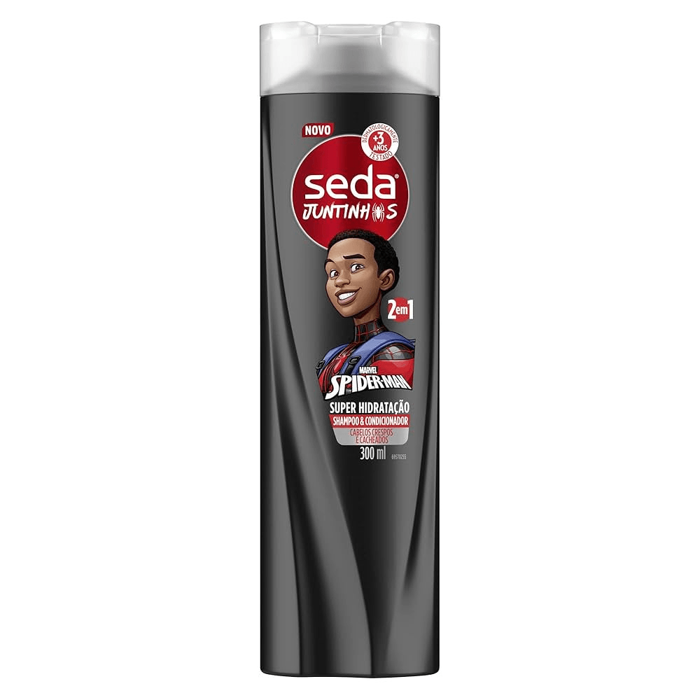 Shampoo e Condicionador Infantil Super Hidratação 2 Em 1 Spider-Man Juntinhos Seda 300ml
