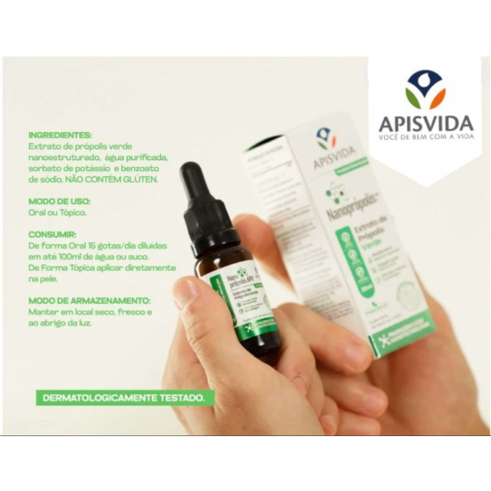 Kit 6 Extrato de Própolis Nanoprópolis Verde Apis Vida 20ml