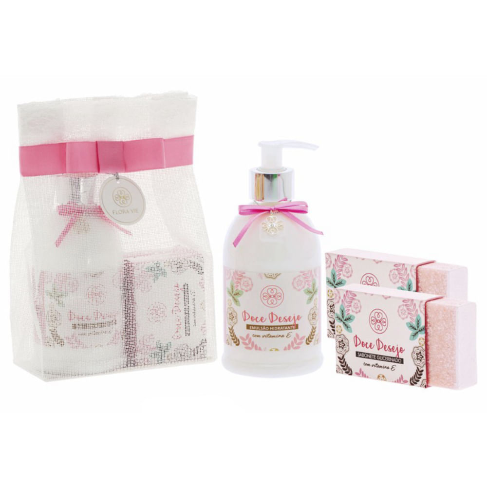 Kit BA08 Doce Desejo Hidratante 380ml + 2 sabonetes 90g