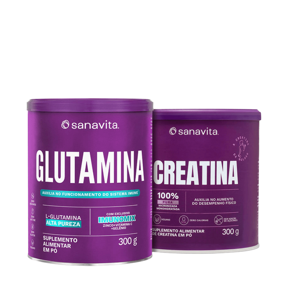 Kit Sanavita Creatina 300g + Glutamina 300g