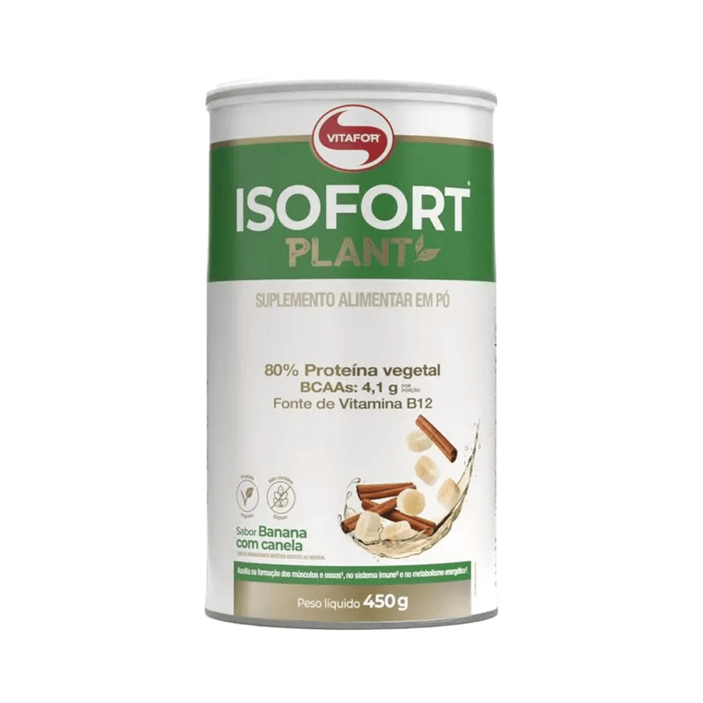 Proteína Vegetal Isofort Plant Vitafor Banana Com Canela 450g