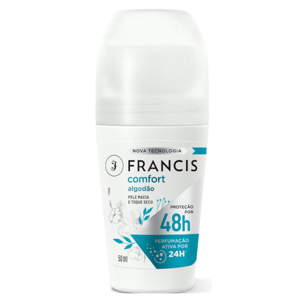 Desodorante Roll On Francis Comfort Algodão 50ml
