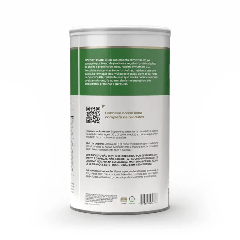 Proteína Vegetal Isofort Plant Vitafor Banana Com Canela 450g