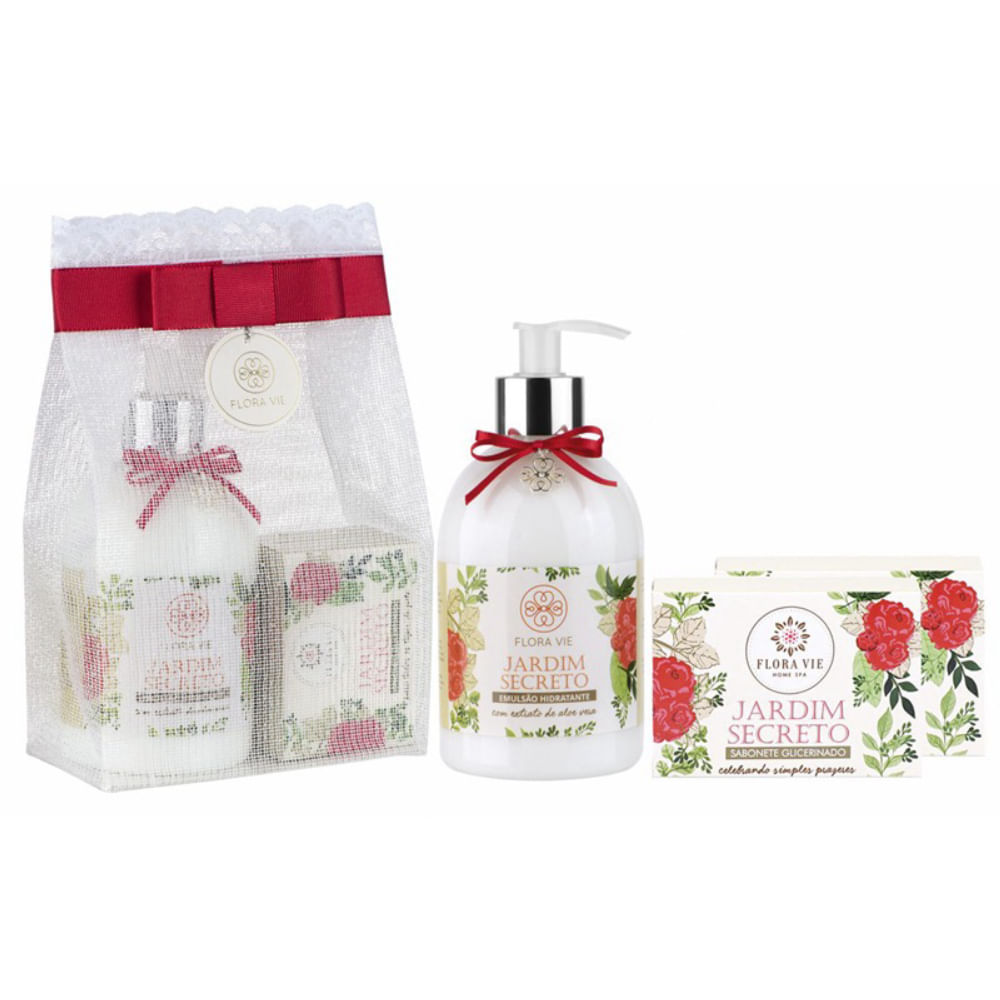 Kit Jardim Secreto Hidratante 380ml + 2 sabonetes 90g