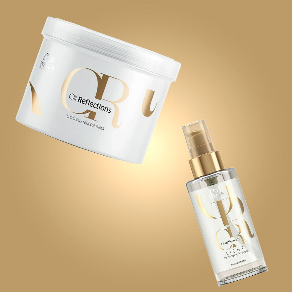 Kit Máscara 500ml + Óleo Capilar 100ml Light Oil Reflections Wella Professionals
