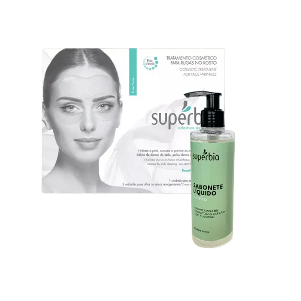 Kit Supérbia Adesivos Para Rosto + Sabonete Liquido