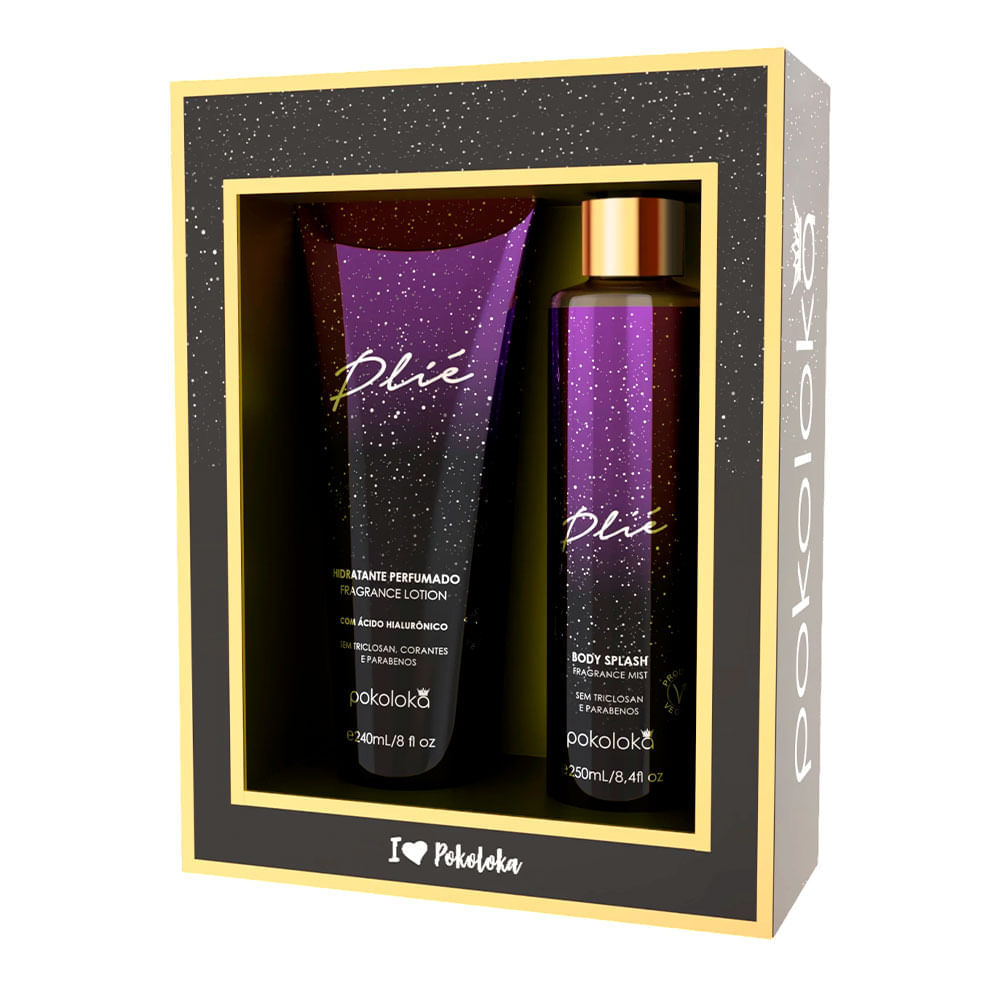 Kit Pokoloka Plié Feminino Body Splash 250ml + Hidratante Corporal 240ml