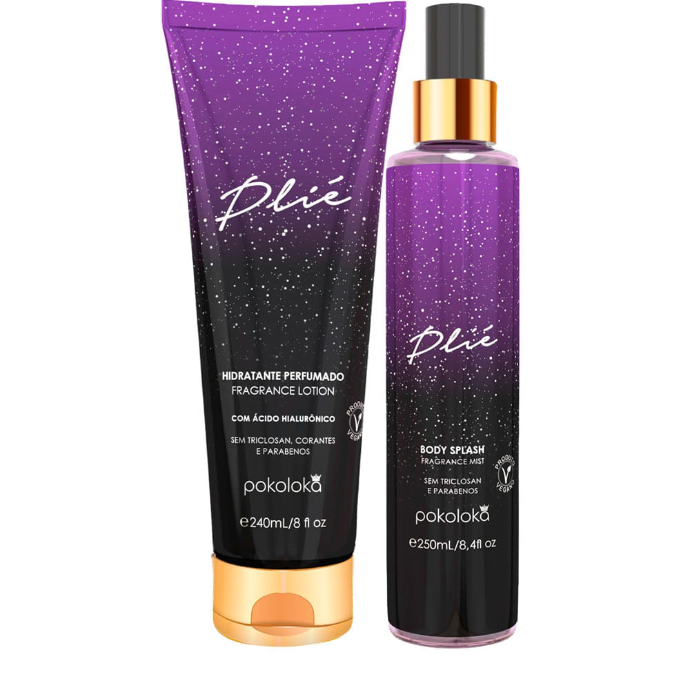 Kit Pokoloka Plié Feminino Body Splash 250ml + Hidratante Corporal 240ml