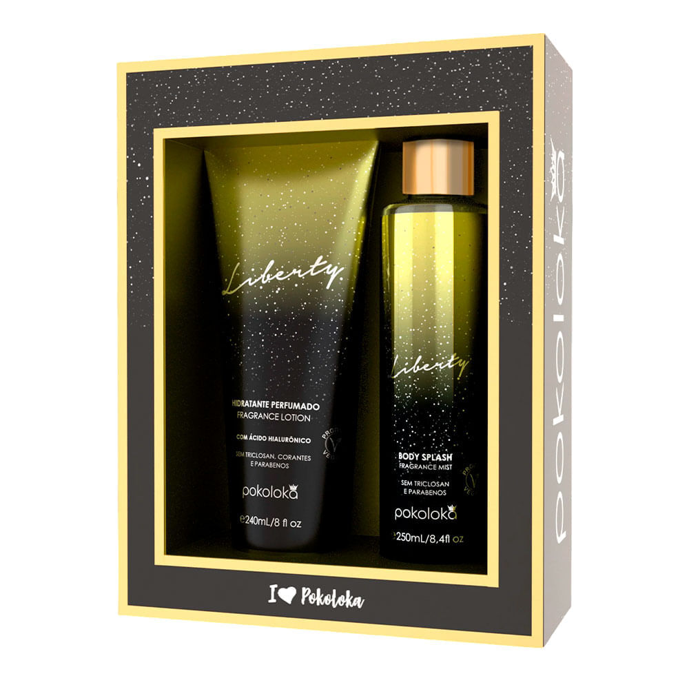 Kit Pokoloka Liberty Feminino Body Splash 250ml + Hidratante Corporal 240ml