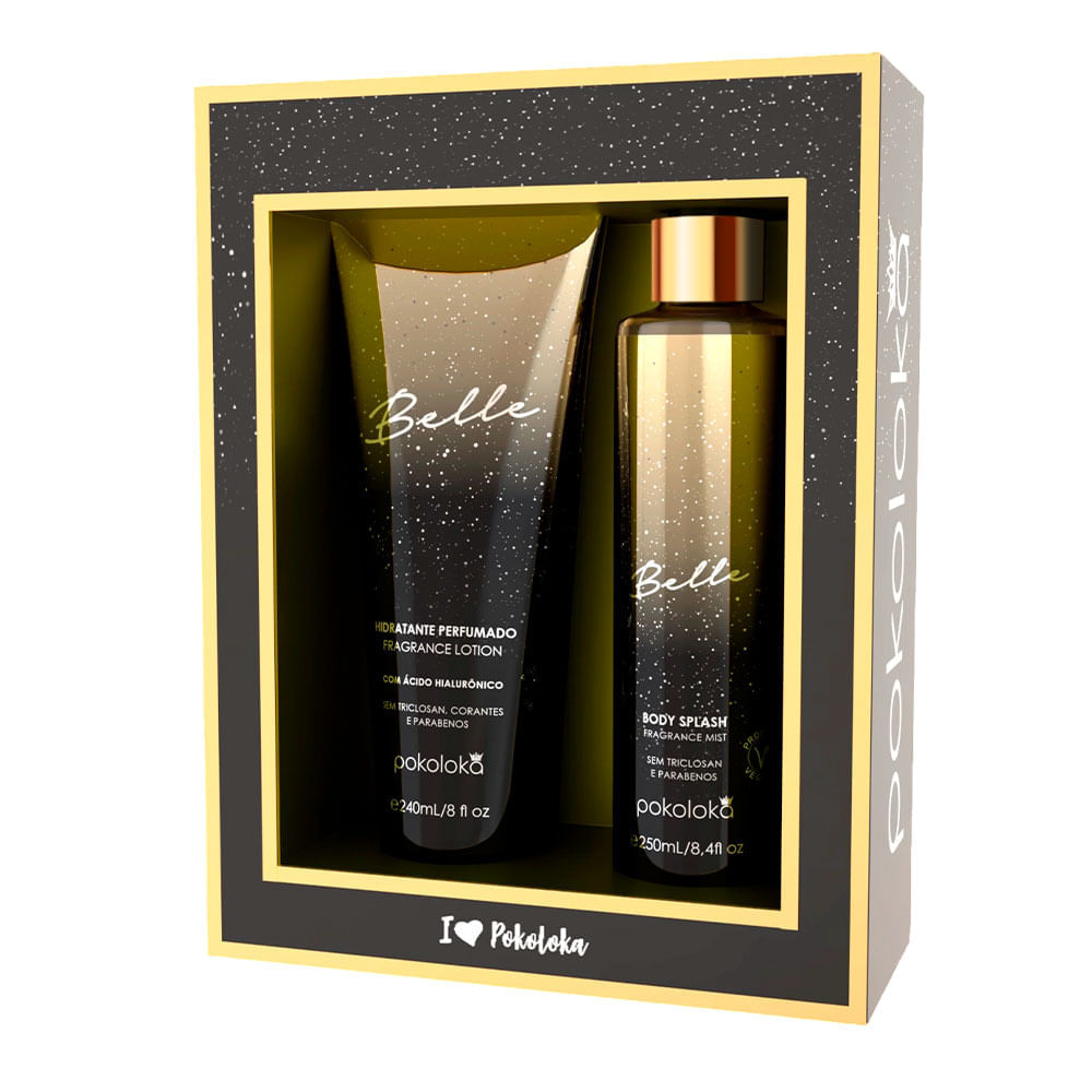 Kit Pokoloka Belle Feminino Body Splash 250ml + Hidratante Corporal 240ml