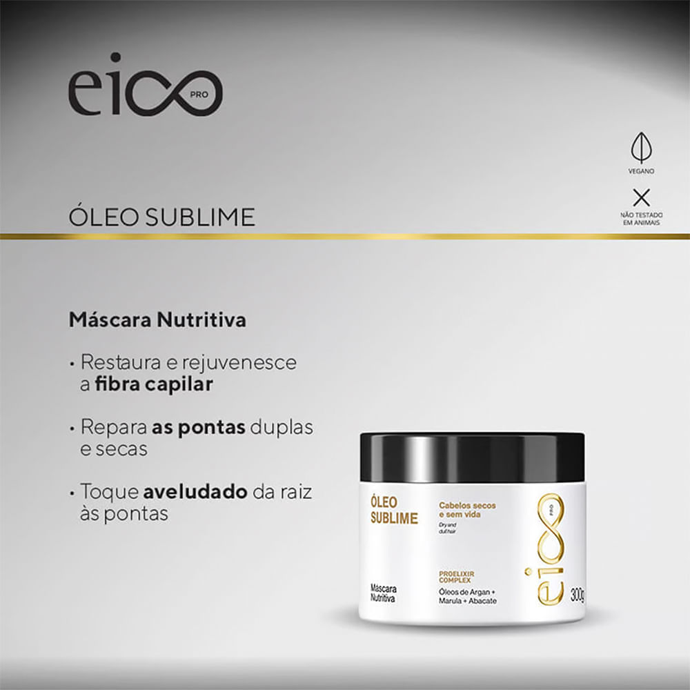 Kit Eico Pro Óleo Sublime Sh 300ml + Máscara 300ml