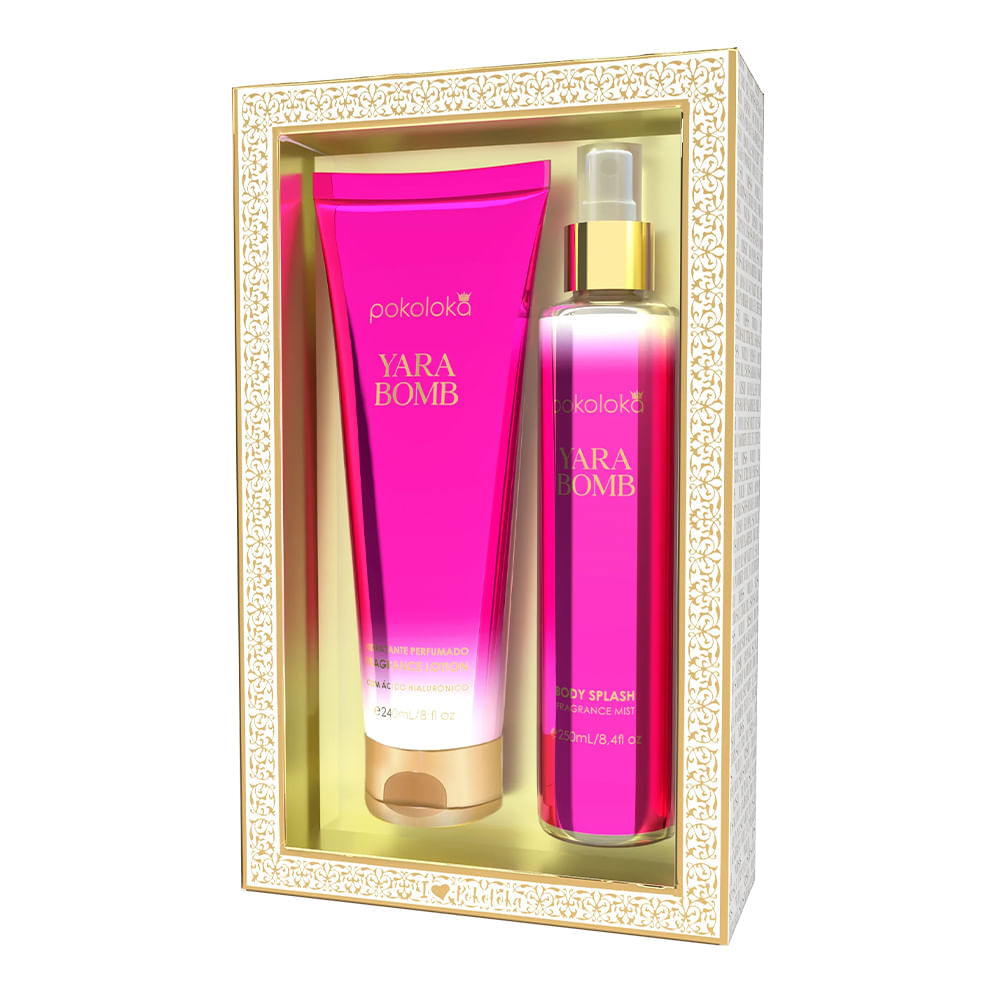 Kit Pokoloka Luxury Yara Bomb Loção Corporal 240ml + Body Splash 250ml
