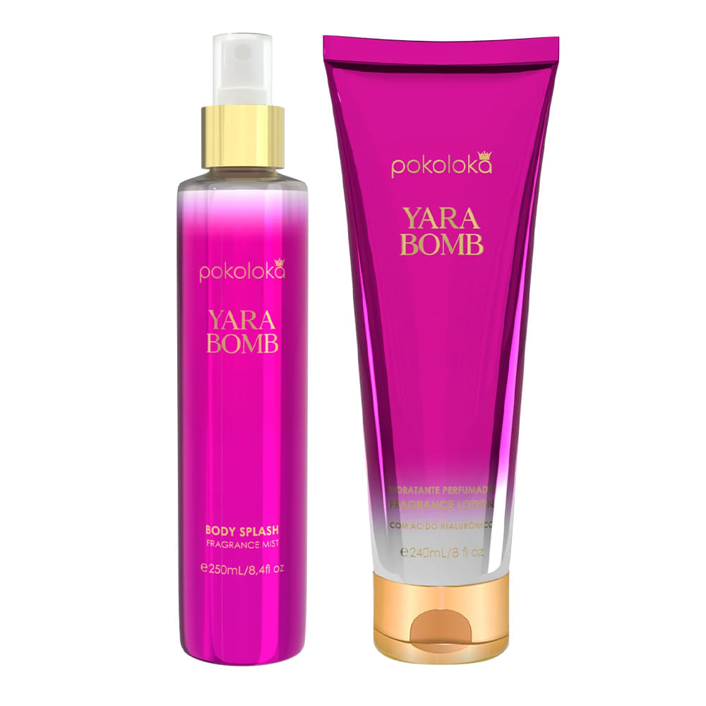 Kit Pokoloka Luxury Yara Bomb Loção Corporal 240ml + Body Splash 250ml