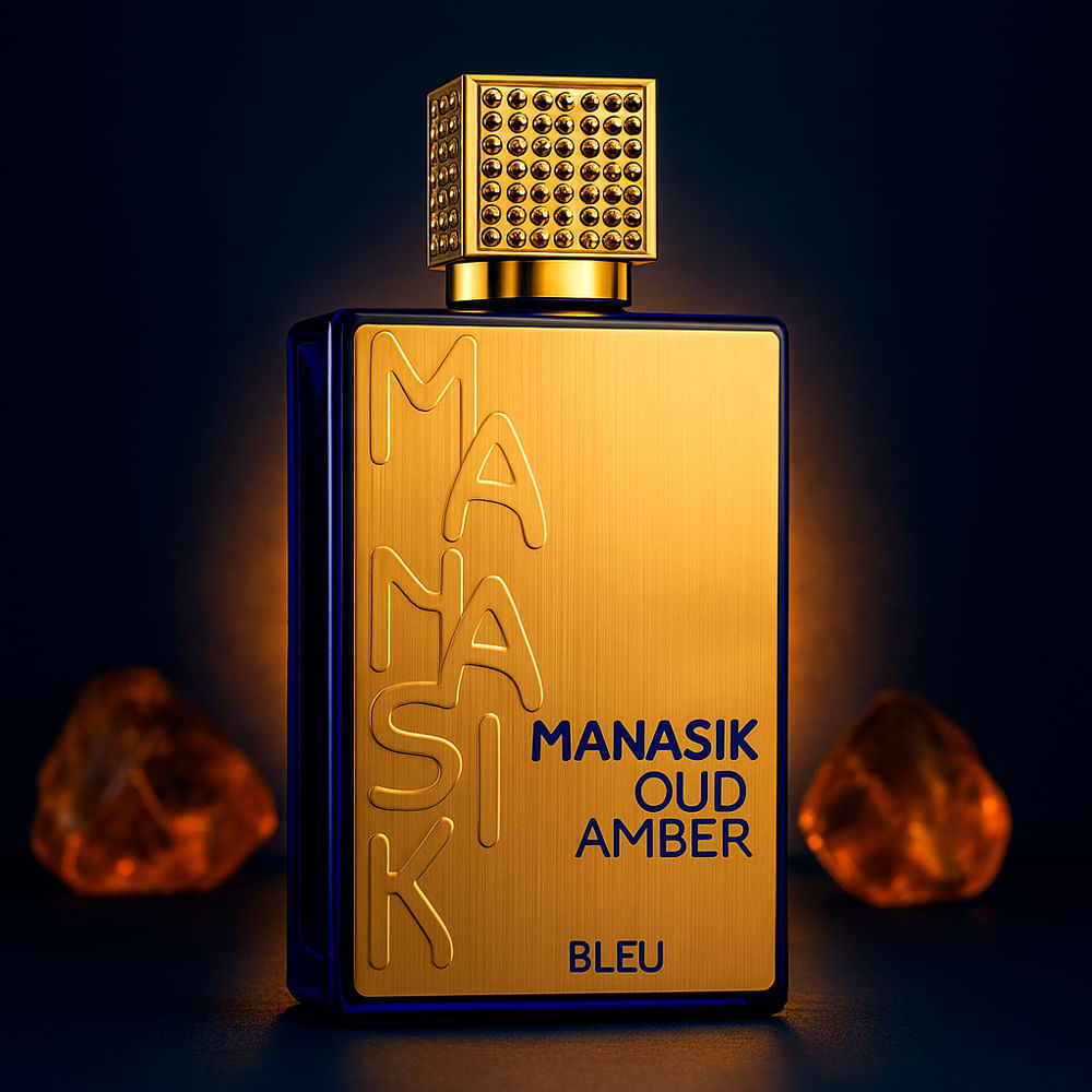 Perfume Árabe Unissex Oud Amber Bleu Eau de Parfum Manasik 100ml